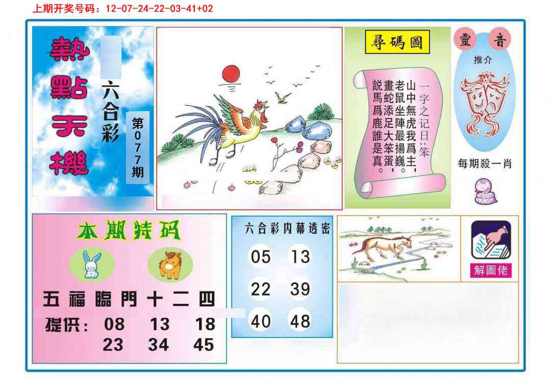 077期热点天机[图]