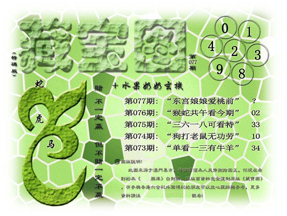 077期(水果奶奶藏宝图)正版[图]